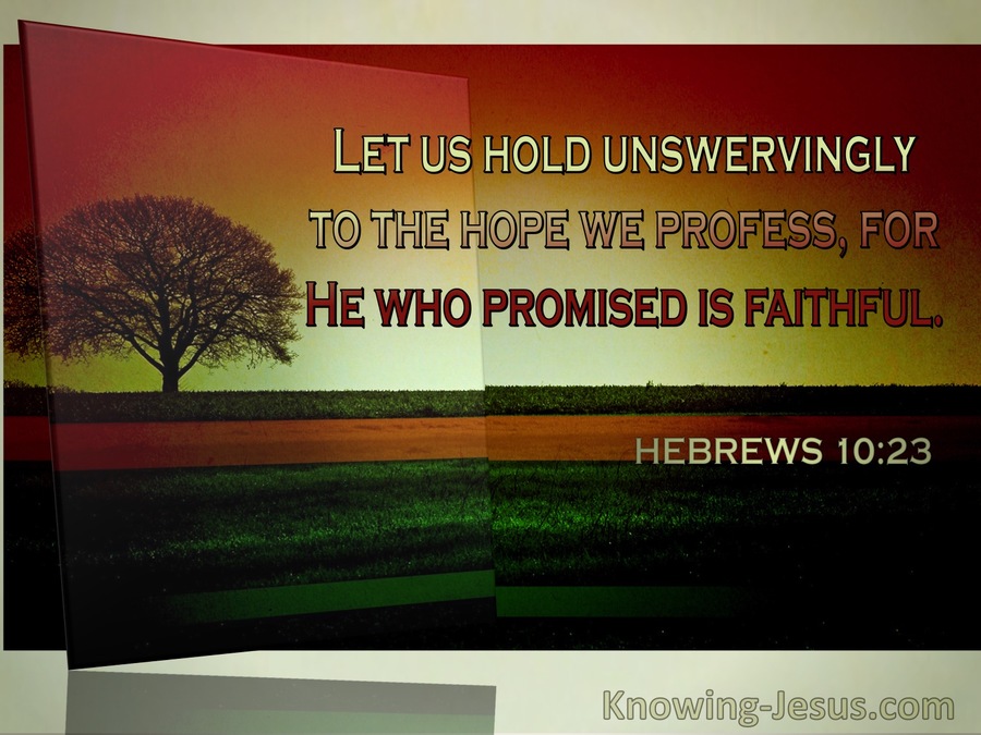 Hebrews 10:23 Let Us Hold Unswervingly To The Hope We Profess. He Who Promised Is Faithful (windows)03:29